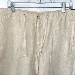 NWT Perry Ellis Men’s Linen Drawstring Pants Sz 36x32 Sand/Natural